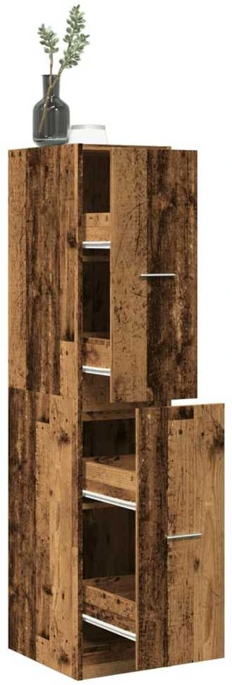 Vaistų spintelė, medienos spalvos, 30x41x144,5cm, mediena