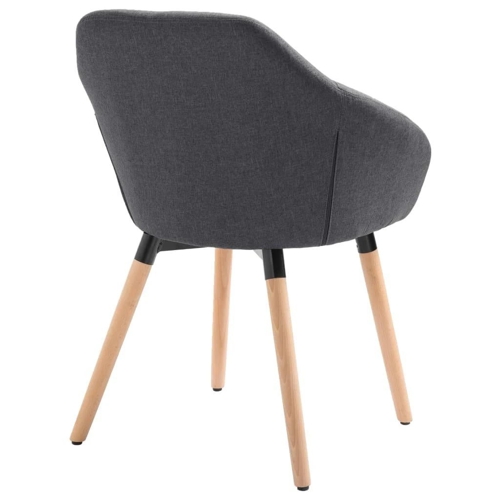 Valgomojo kėdės, 2vnt., tamsiai pilkos, audinys
