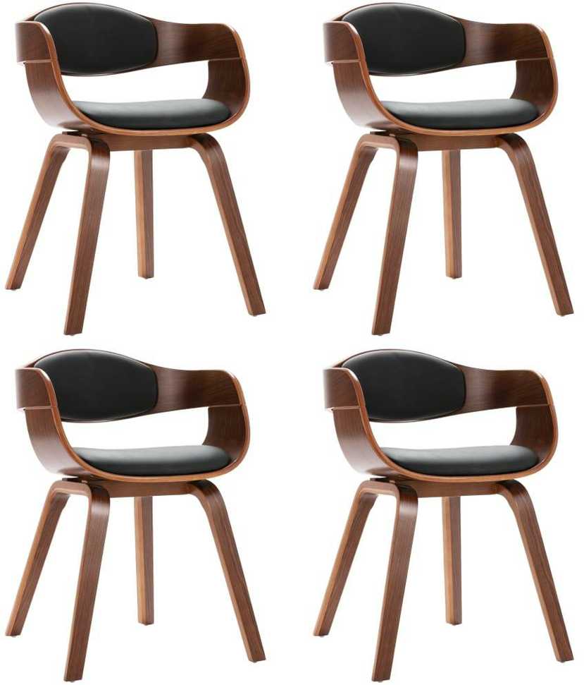 Valgomojo kėdės, 4vnt., išlenkta med. ir dirbt. oda