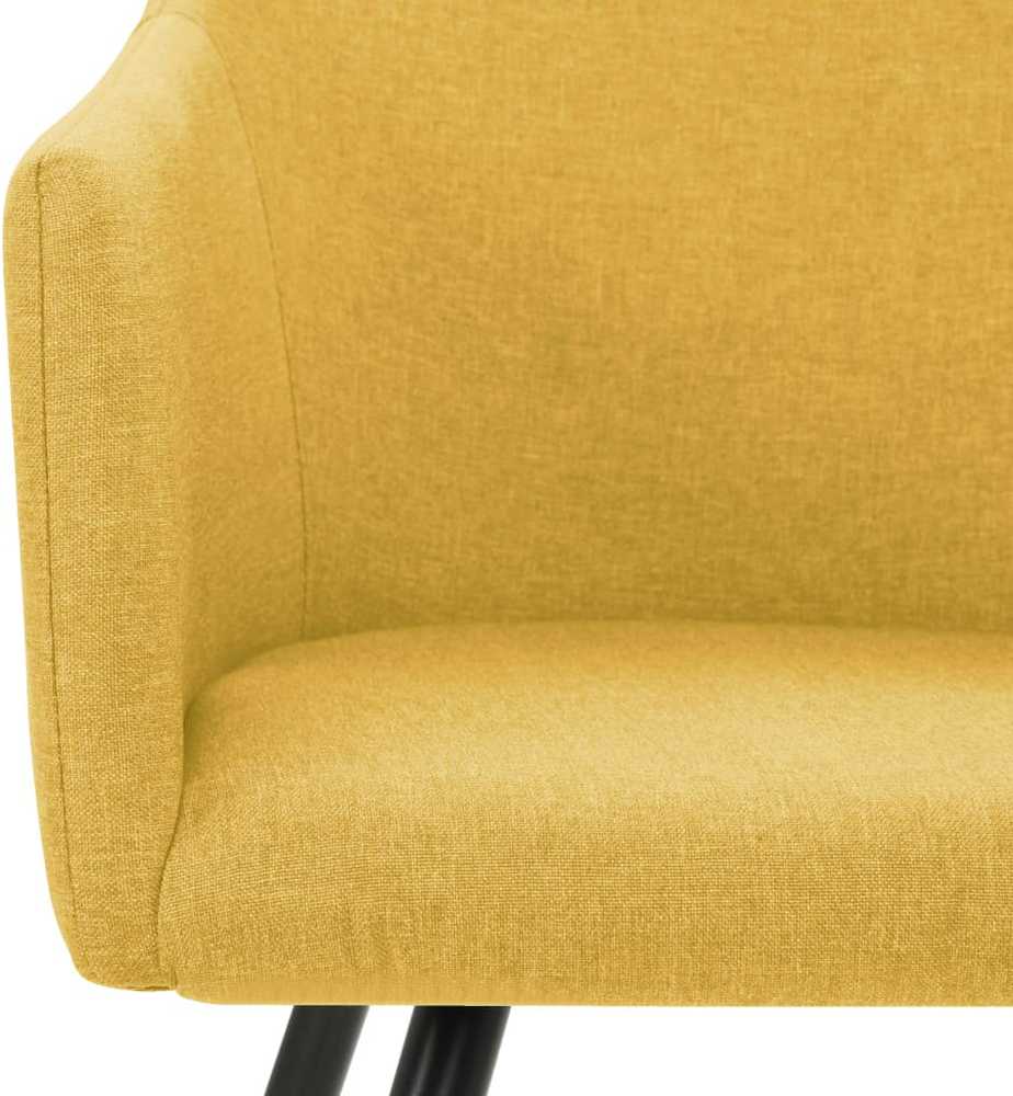 Valgomojo kėdės, 4vnt., geltonos spalvos, audinys
