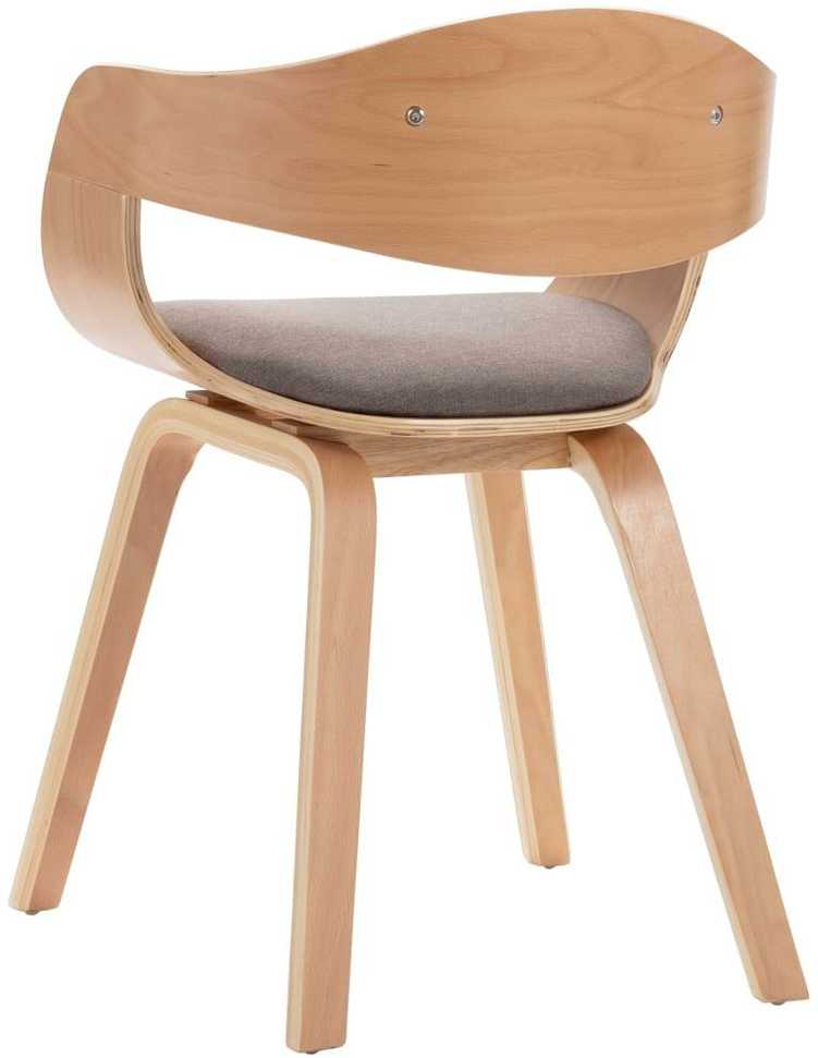 Valgomojo kėdės, 4vnt., taupe, išlenkta mediena ir audinys