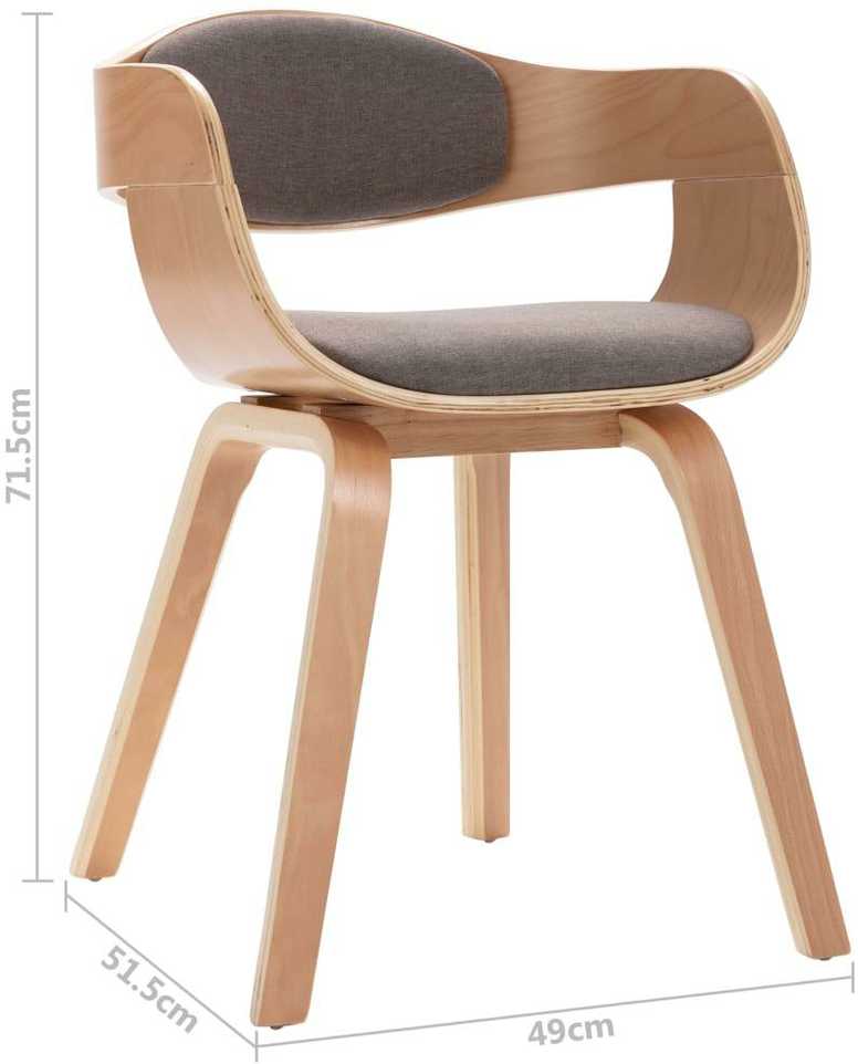 Valgomojo kėdės, 4vnt., taupe, išlenkta mediena ir audinys