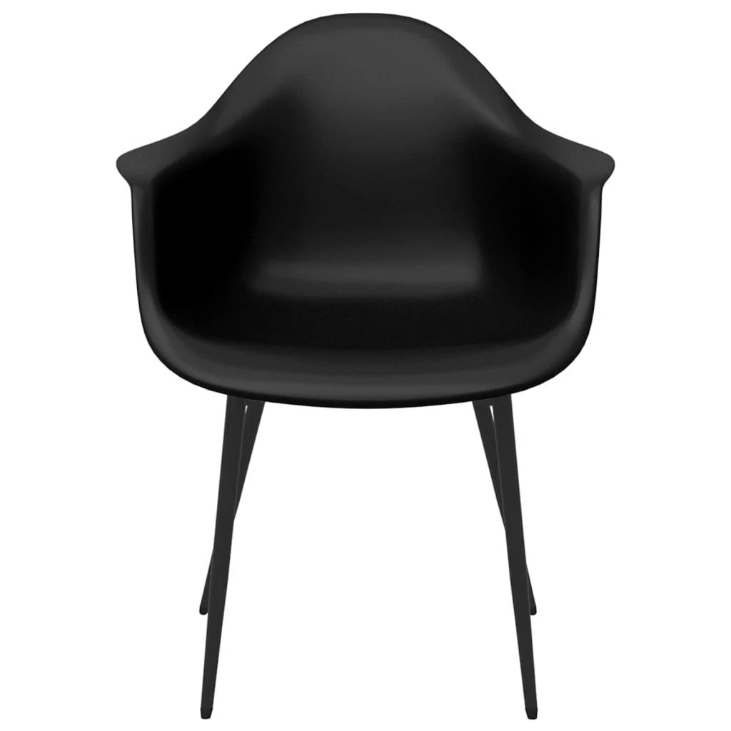 Valgomojo kėdės, 6vnt., juodos spalvos, PP