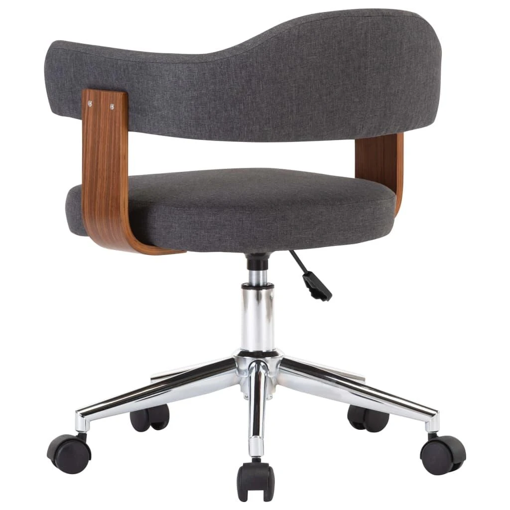 Valgomojo kėdės, 6vnt., pilkos, lenkta mediena ir audinys