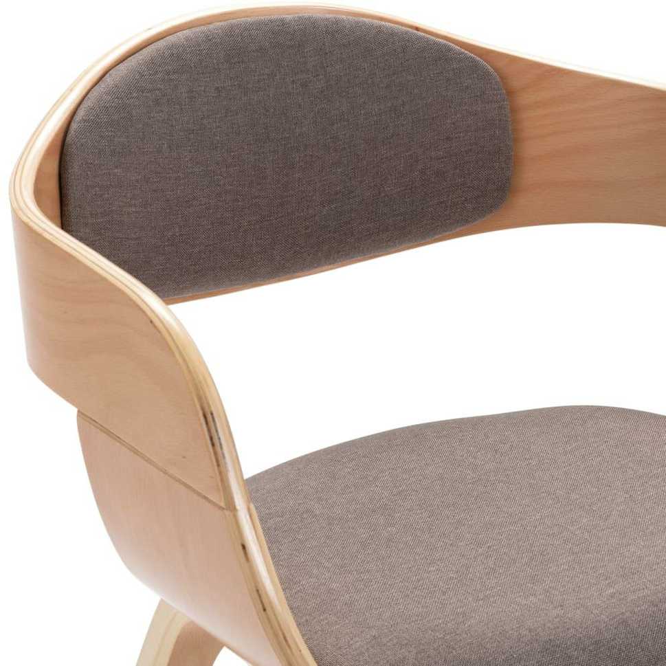 Valgomojo kėdės, 6vnt., taupe, išlenkta mediena ir audinys