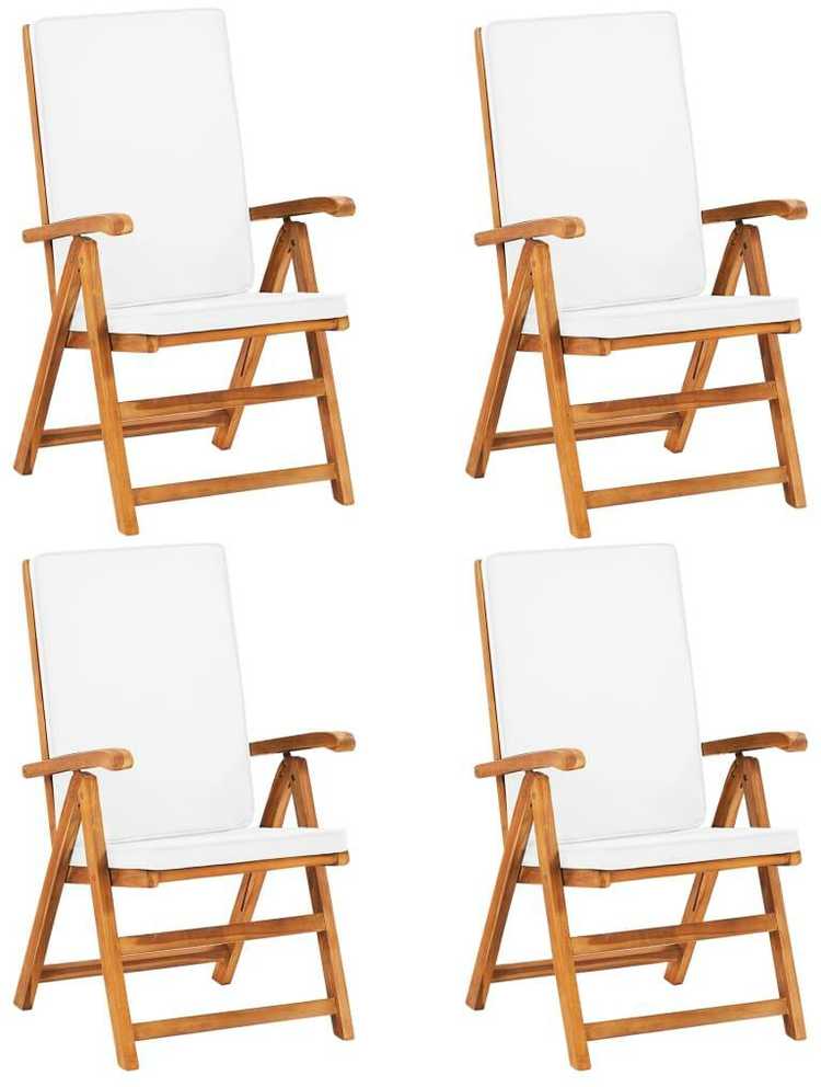 Lauko baldų komplektas Valgomojo komplektas su pagalvėmis, 5 dalių, tikmedžio masyvas