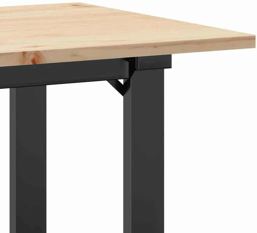 Valgomojo stalas, 100x50x75cm, pušis ir ketus, O formos rėmas