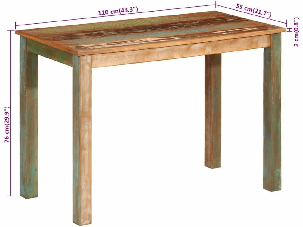 Valgomojo stalas, 110x55x76cm, perdirbtos medienos masyvas