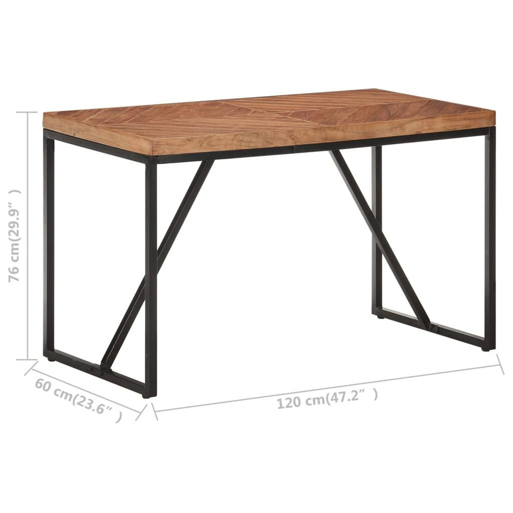 Valgomojo stalas, 120x60x76cm, akacija ir mango mediena