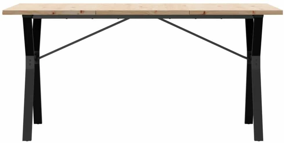 Valgomojo stalas, 160x80x75,5cm, pušis ir ketus, Y formos rėmas
