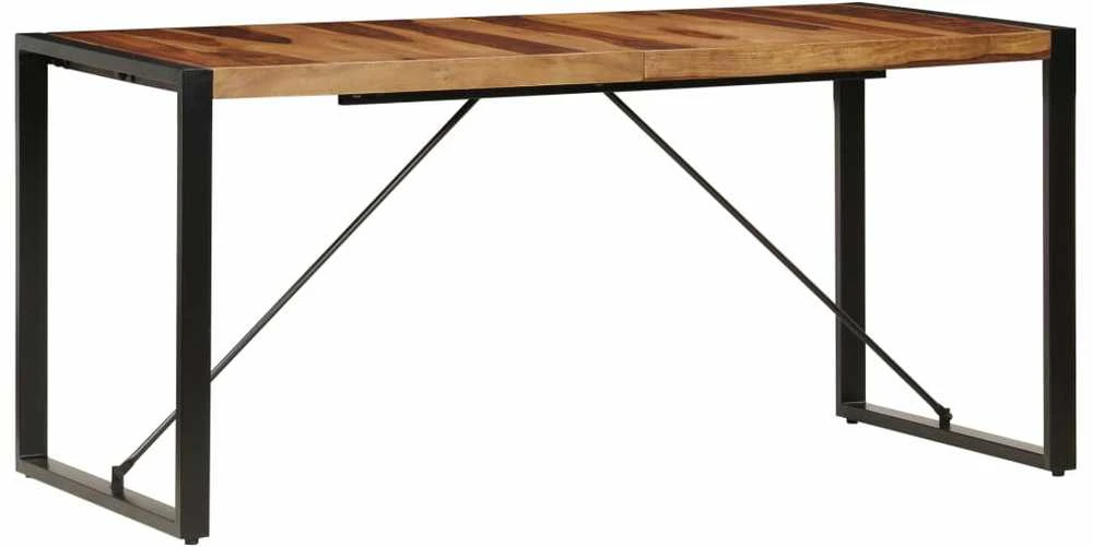 Valgomojo stalas, 160x80x75cm, rausv. dalb. med. masyvas