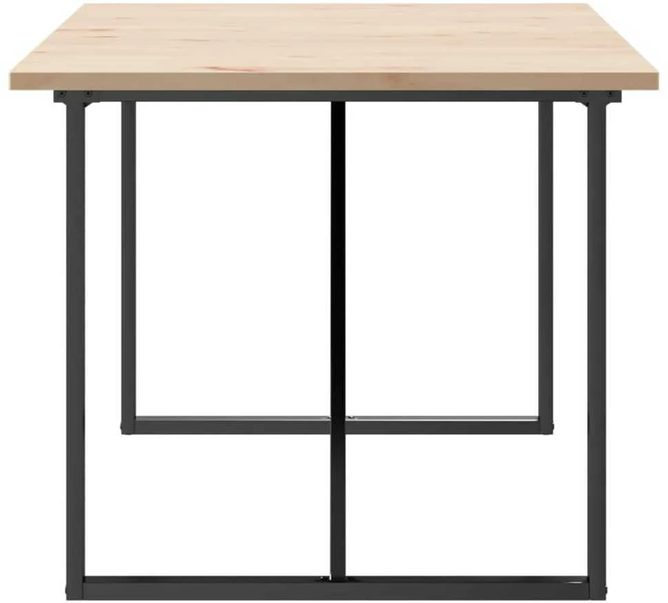 Valgomojo stalas, 180x90x75,5cm, pušis ir ketus, O formos rėmas