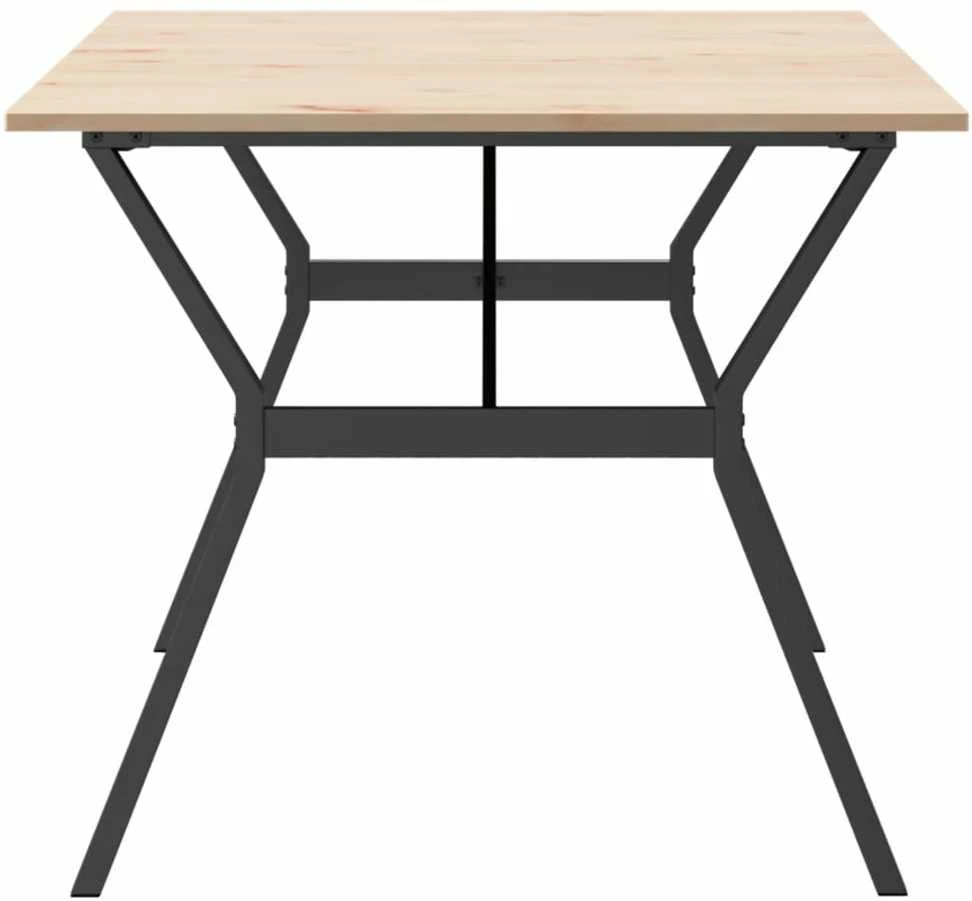 Valgomojo stalas, 180x90x75cm, pušis ir plieno, Y formos rėmas