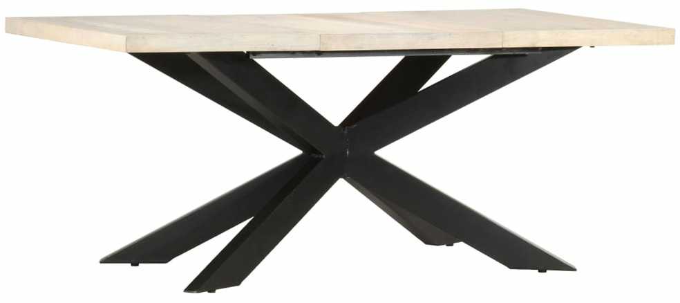 Valgomojo stalas, 180x90x76cm, baltintos mango medienos masyvas