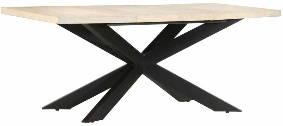 Valgomojo stalas, 180x90x76cm, baltintos mango medienos masyvas