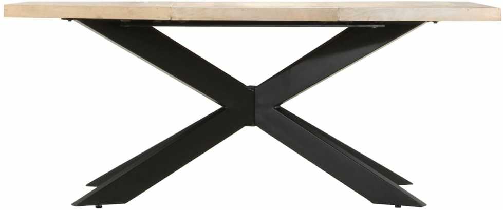 Valgomojo stalas, 180x90x76cm, baltintos mango medienos masyvas