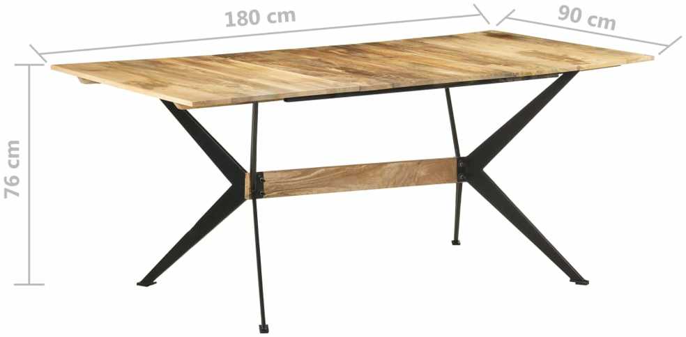 Valgomojo stalas, 180x90x76cm, mango medienos masyvas