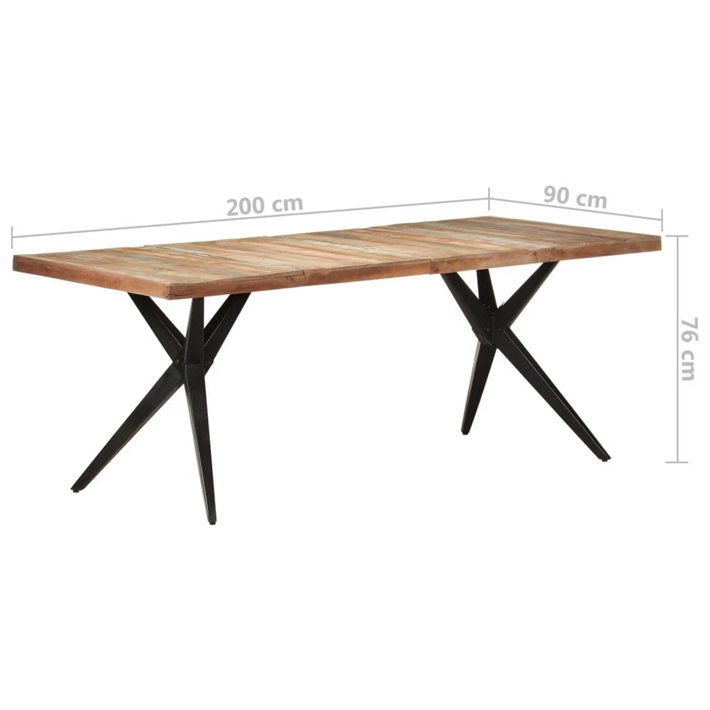 Valgomojo stalas, 200x90x76cm, perdirbtos medienos masyvas