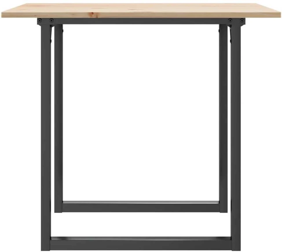 Valgomojo stalas, 90x90x75cm, pušis ir ketus, O formos rėmas