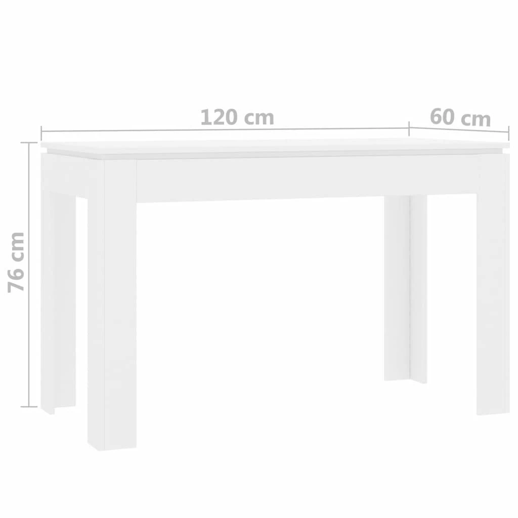 Valgomojo stalas, baltos spalvos, 120x60x76cm, apdirbta mediena