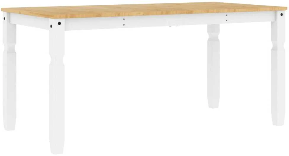 Valgomojo stalas Corona, baltas, 160x80x75cm, pušies masyvas
