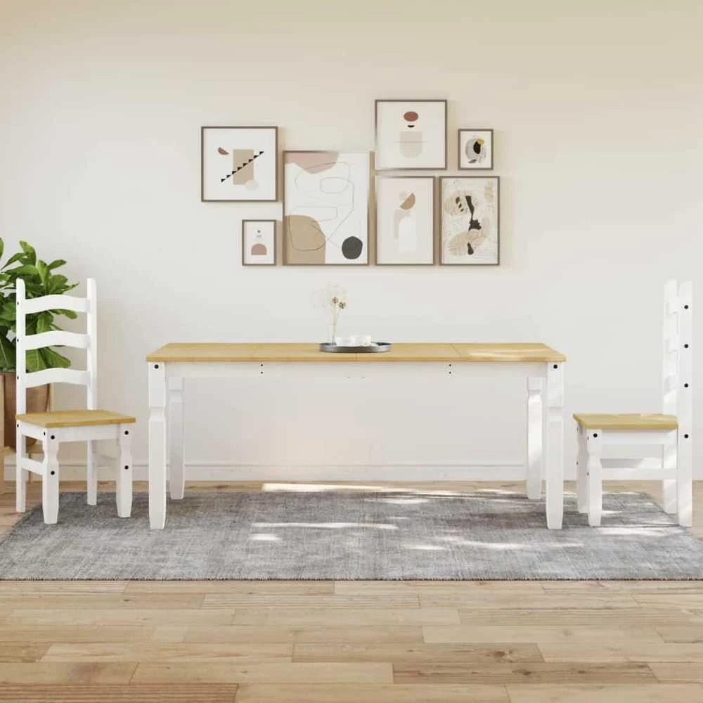 Valgomojo stalas Corona, baltas, 180x90x75cm, pušies masyvas