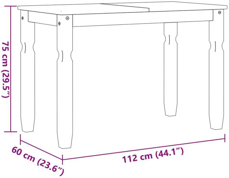 Valgomojo stalas Corona, pilkas, 112x60x75cm, pušies masyvas