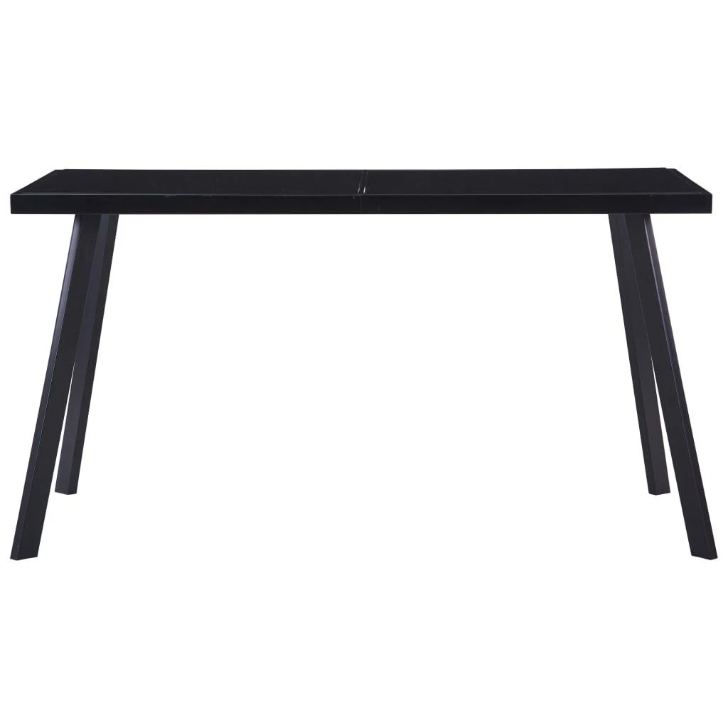 Valgomojo stalas, juodas, 140x70x75cm, grūdintas stiklas
