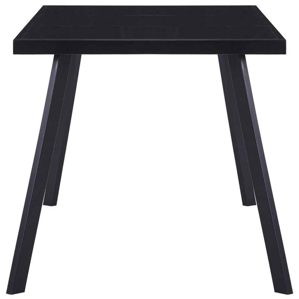 Valgomojo stalas, juodas, 180x90x75cm, grūdintas stiklas