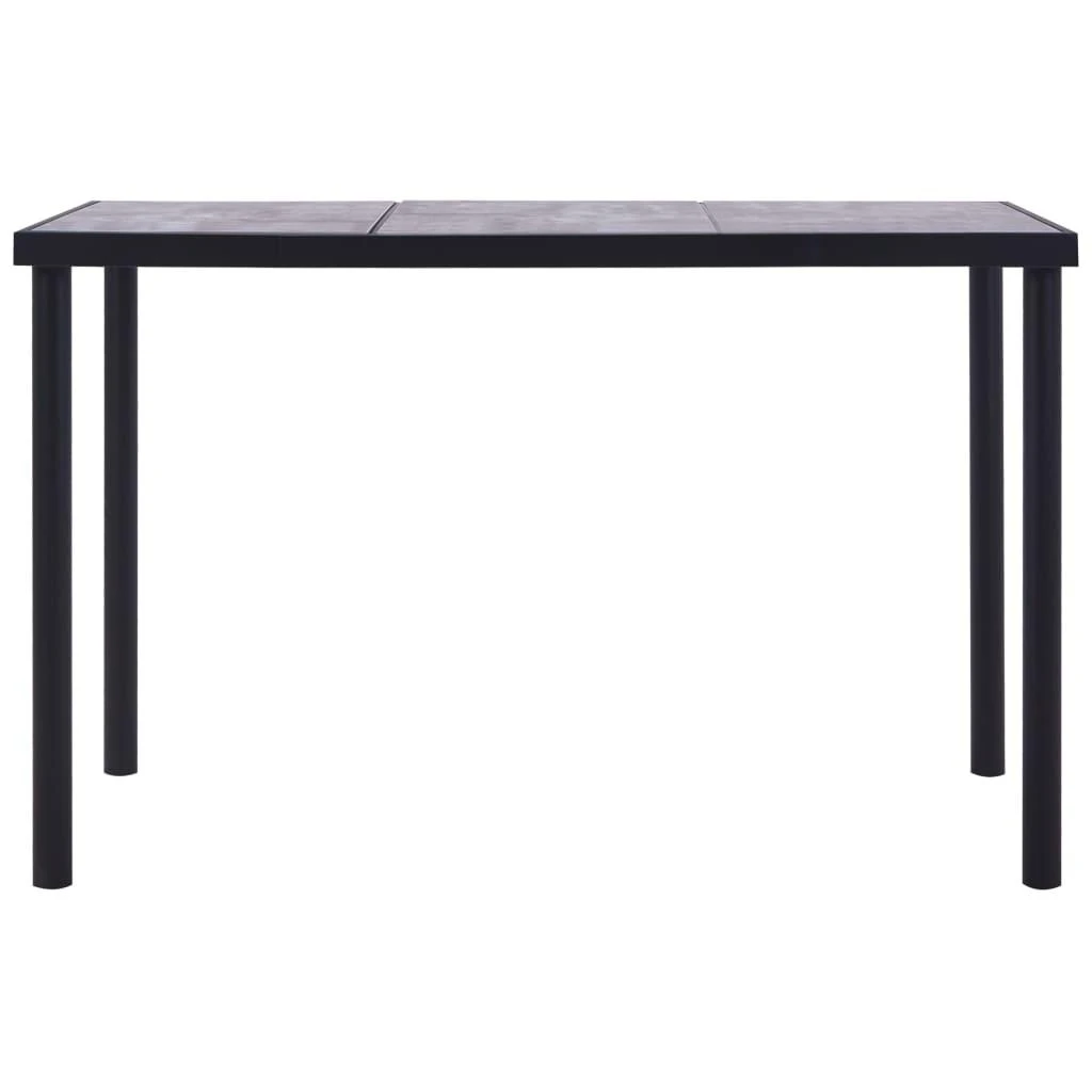 Valgomojo stalas, juodas ir betono pilkas, 160x80x75cm, MDF