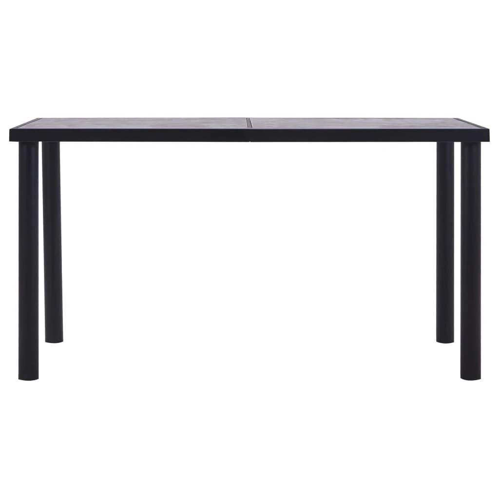 Valgomojo stalas, juodas ir betono pilkas, 140x70x75cm, MDF