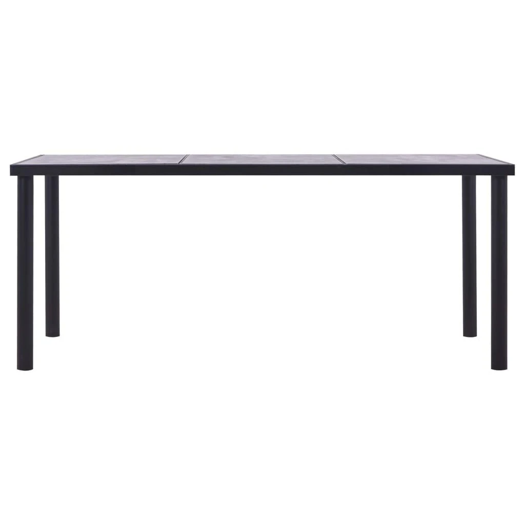Valgomojo stalas, juodas ir betono pilkas, 180x90x75cm, MDF