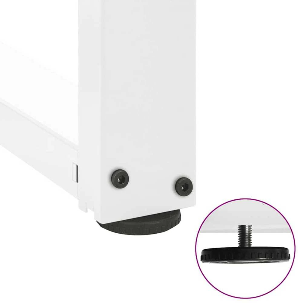 Valgomojo stalo kojelės, 2 vnt., baltos, 80x35x(72-73) cm, plienas, T formos