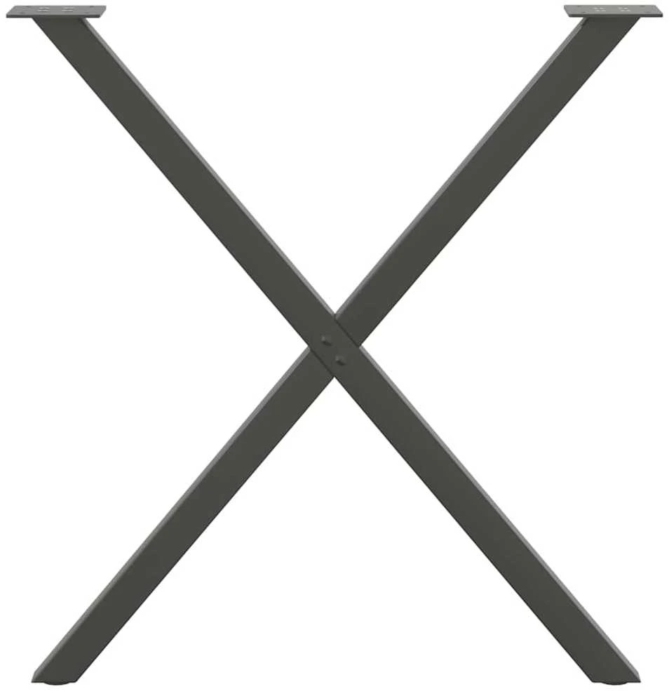 Valgomojo stalo kojos, X formos, 2 vnt., antracito spalvos, 70x(72-73) cm, plienas