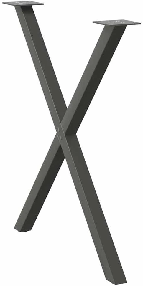 Valgomojo stalo kojos, 2 vnt., antracito spalvos, 80x(72-73) cm, plienas