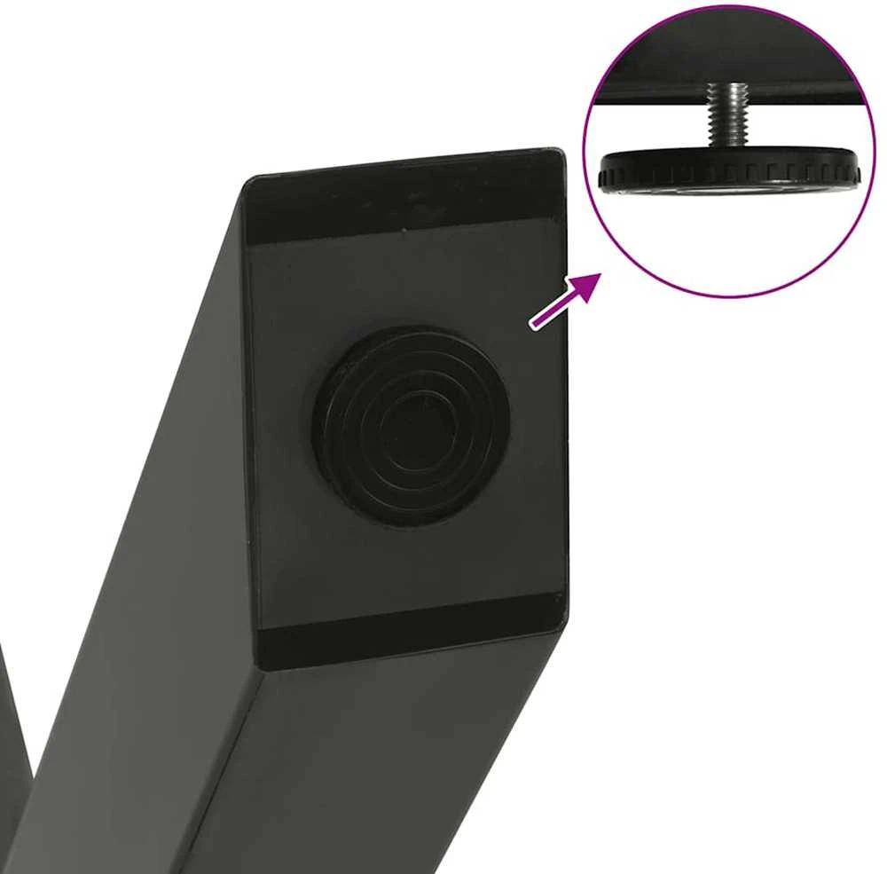 Valgomojo stalo kojos, X formos, 2 vnt., antracito spalvos, 70x(72-73) cm, plienas