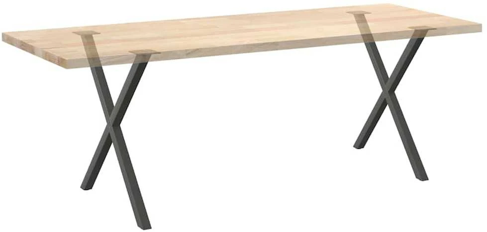 Valgomojo stalo kojos, X formos, 2 vnt., antracito spalvos, 70x(72-73) cm, plienas