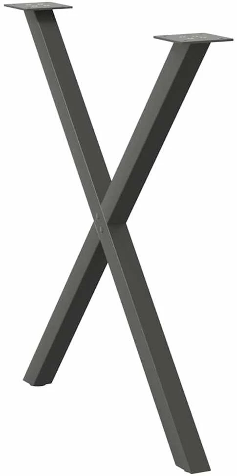Valgomojo stalo kojos, X formos, 2 vnt., antracito spalvos, 70x(72-73) cm, plienas
