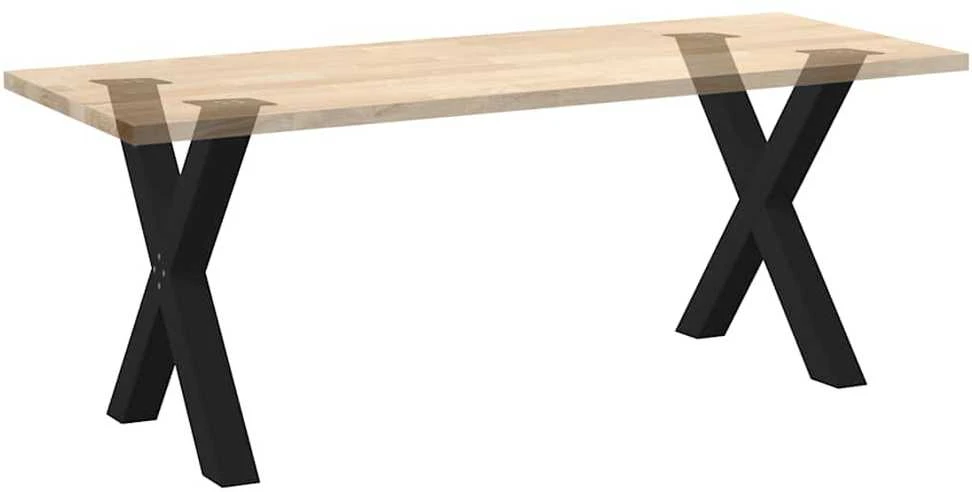 Valgomojo stalo kojos, 2 vnt., juodos, 70x(72-73) cm, plienas, X formos