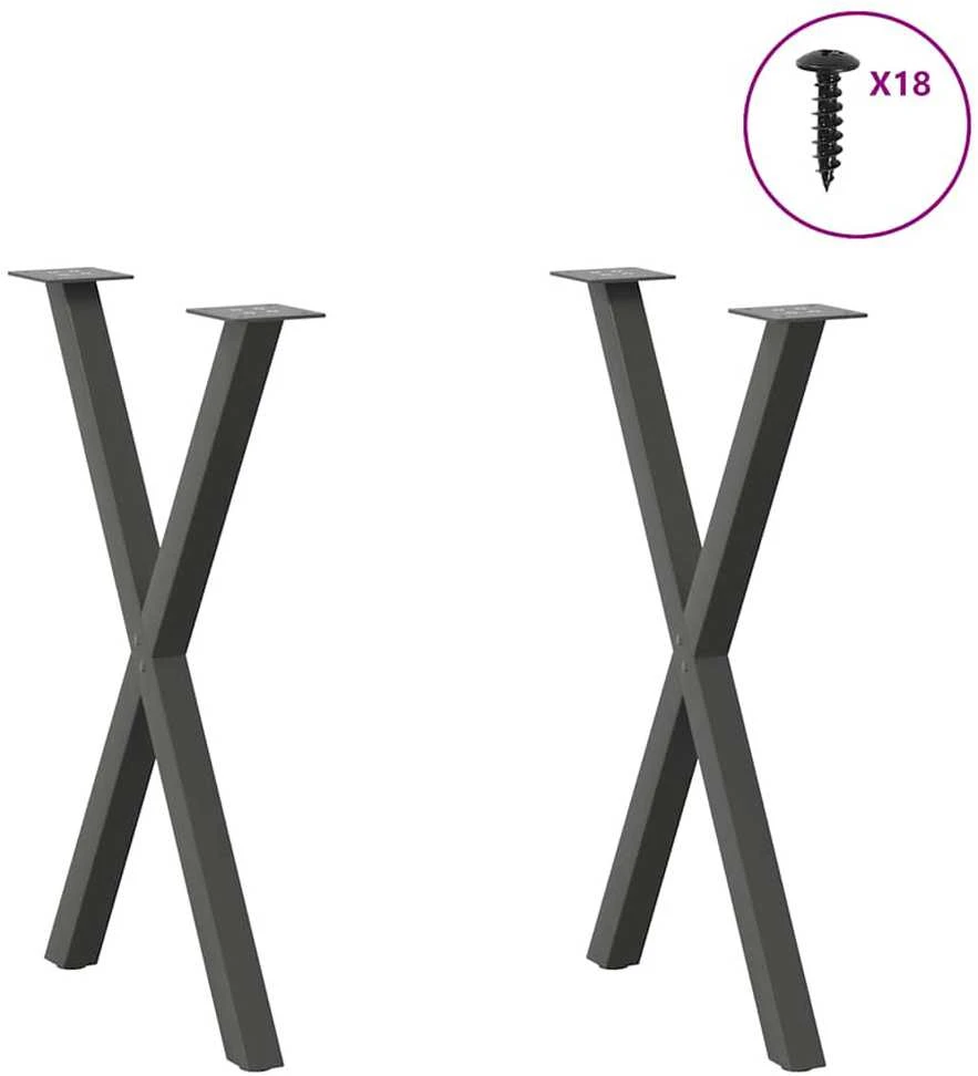 Valgomojo stalo kojos, 2 vnt., antracito spalvos, 57x(72-73) cm, plienas