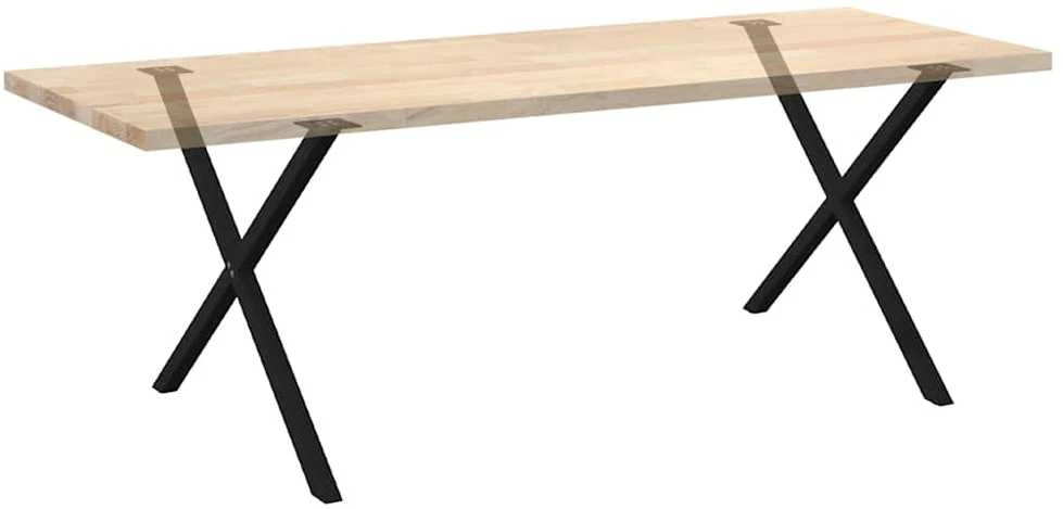 Valgomojo stalo kojelės, X formos, 2 vnt., juoda, 90x(72-73) cm