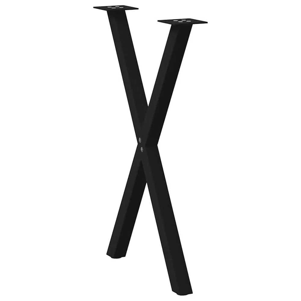 Valgomojo stalo kojos, X formos, 2 vnt., juodos, 57x(72-73) cm, plienas