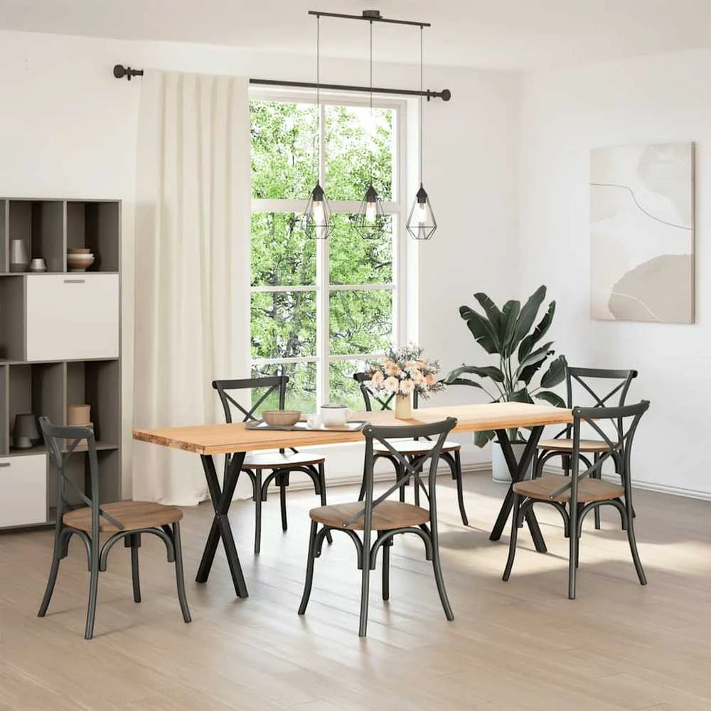 Valgomojo stalo kojos, X formos, 2 vnt., juodos, 57x(72-73) cm, plienas