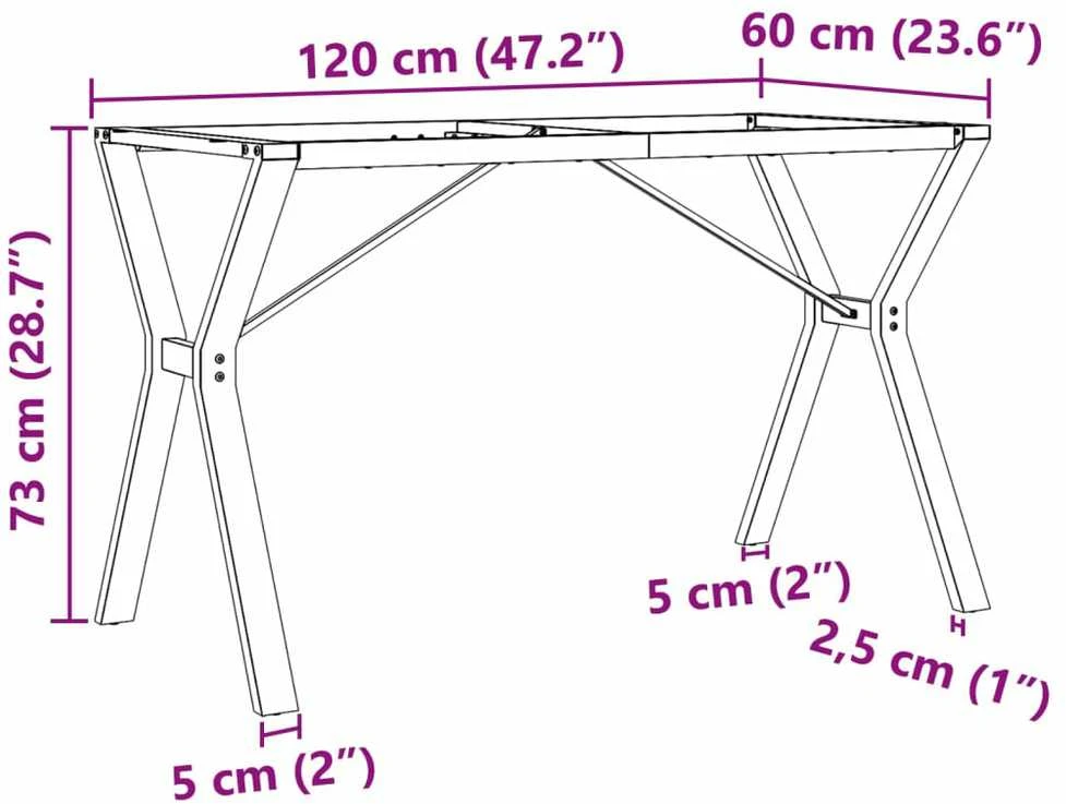 Valgomojo stalo kojos, 120x60x73cm, ketus, Y formos rėmas