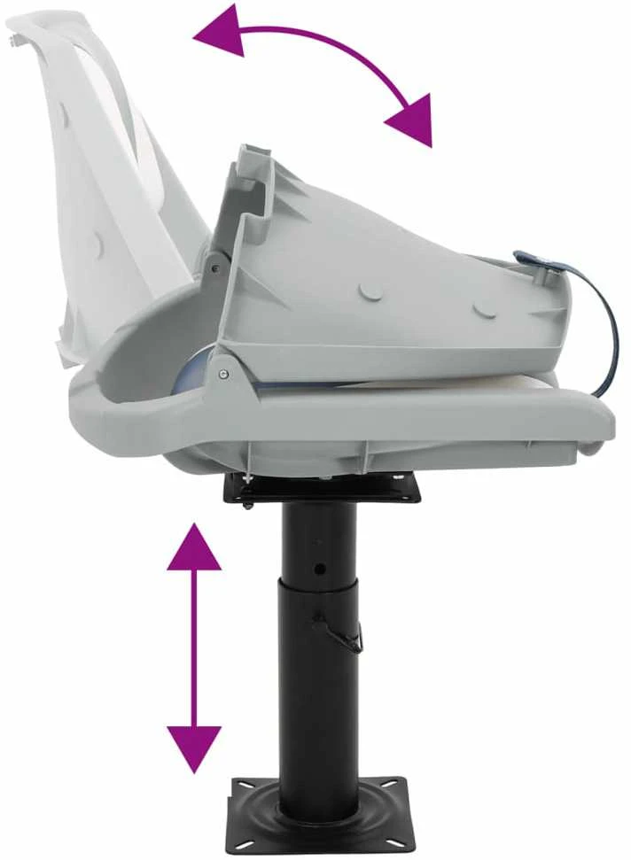 Valties sėdynė su koja, reguliuojamo aukščio, pasukama 360°