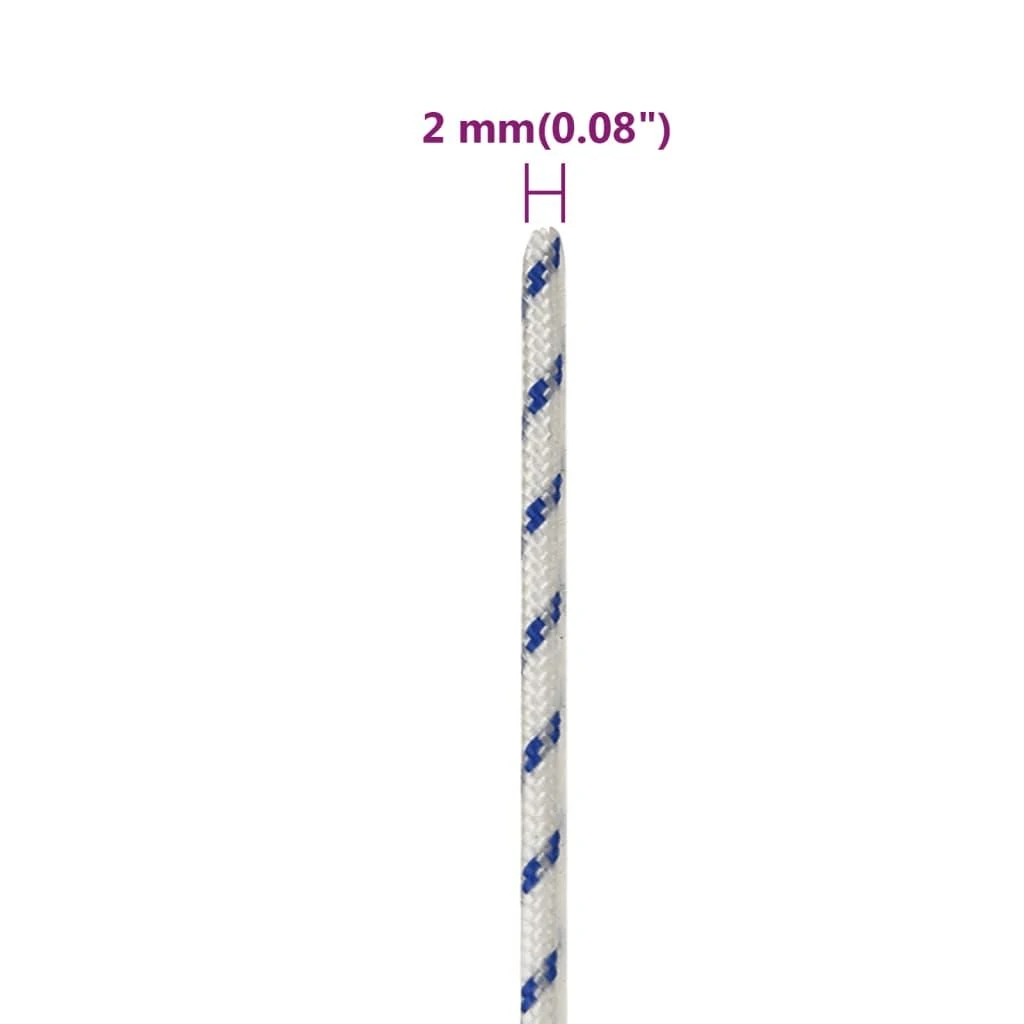 Valties virvė, baltos spalvos, 2mm, 250m, polipropilenas