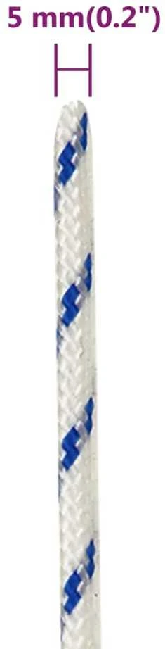 Valties virvė, baltos spalvos, 5mm, 100m, polipropilenas