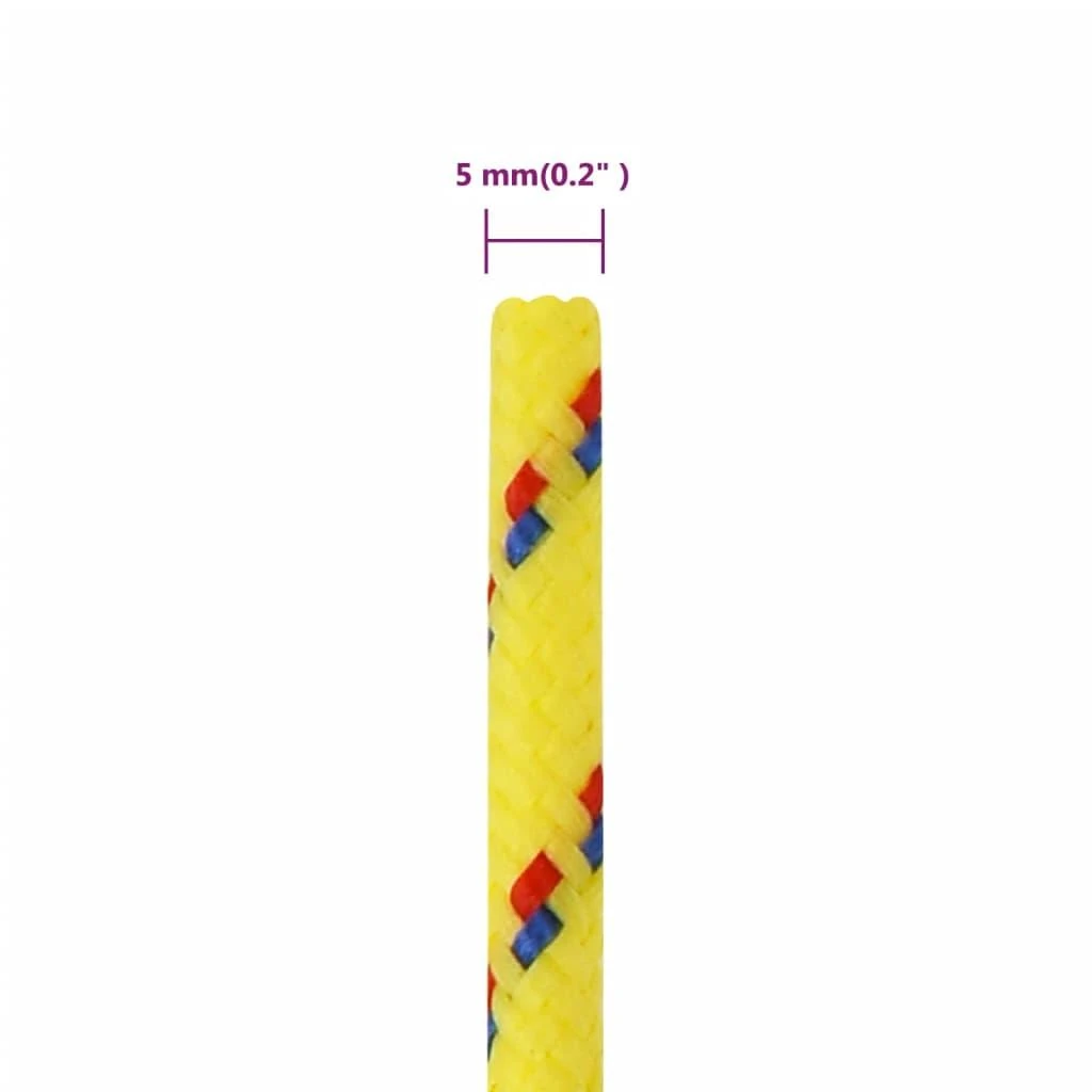 Valties virvė, geltonos spalvos, 5mm, 250m, polipropilenas
