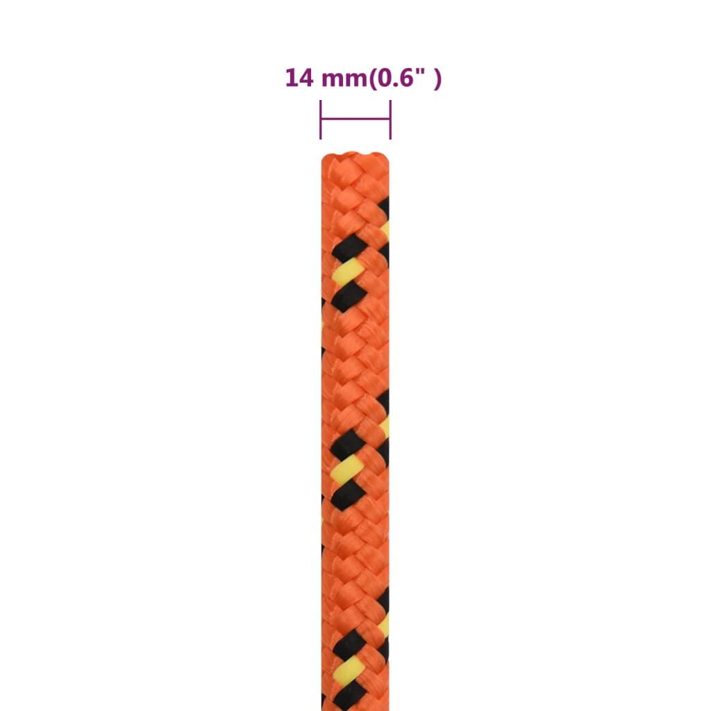 Valties virvė, oranžinės spalvos, 14mm, 25m, polipropilenas