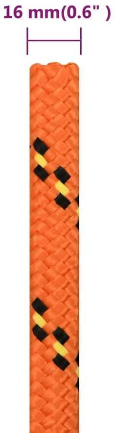 Valties virvė, oranžinės spalvos, 16mm, 25m, polipropilenas